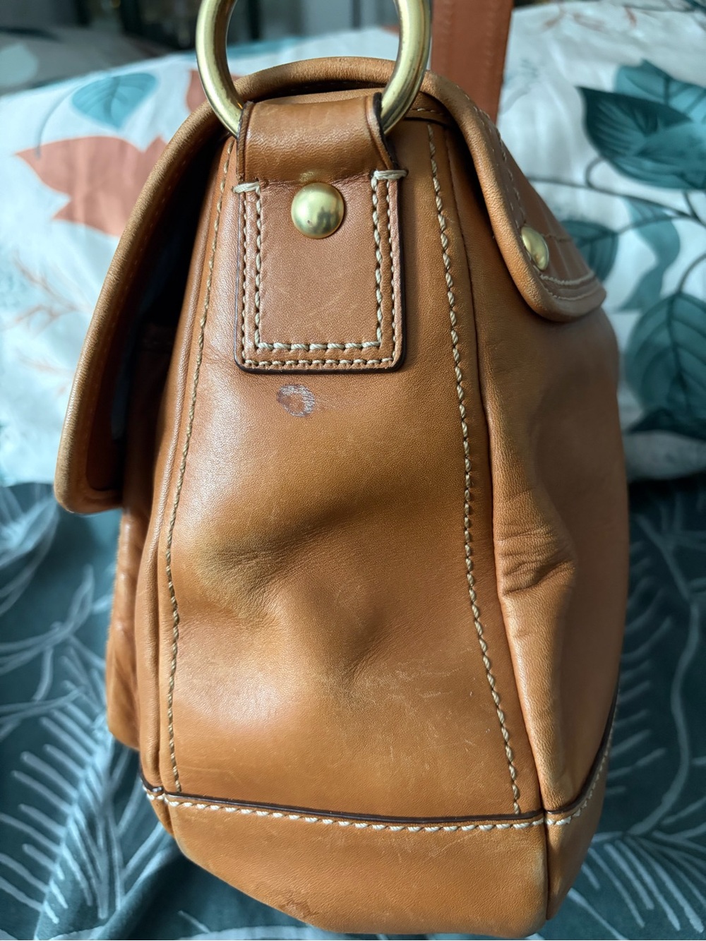 Coach Saddle Brown Leather Messenger with Brass Turn-Lock - Picture 6 of 10